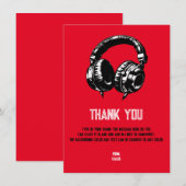 Black Music Headphones Dance DJ誕生日 招待状 (正面/裏面)