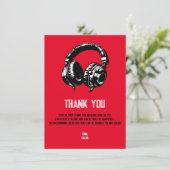 Black Music Headphones Dance DJ誕生日 招待状 (スタンド正面)