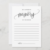 Black My お気に入りの Memory of the Bride Card 招待状 (正面)