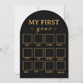 Black my first year photo frame template 招待状 (正面)