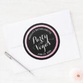 Black n Pinkグリッターパーティーin Vegasバチェロレッテ ラウンドシール (封筒)