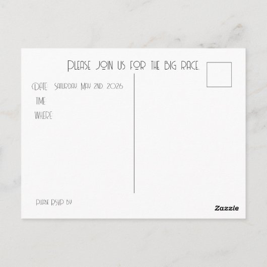 BLACK n WHITE DERBY INVITATION ポストカード (裏面)