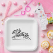 BLACK n WHITE DERBY PAPER PLATE ペーパープレート (パーティー)