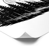 Black N White Forest Sketch, home decor  ポスター (角)