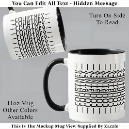 Black Name Hidden Message Trendy Mug 121B Modern マグカップ