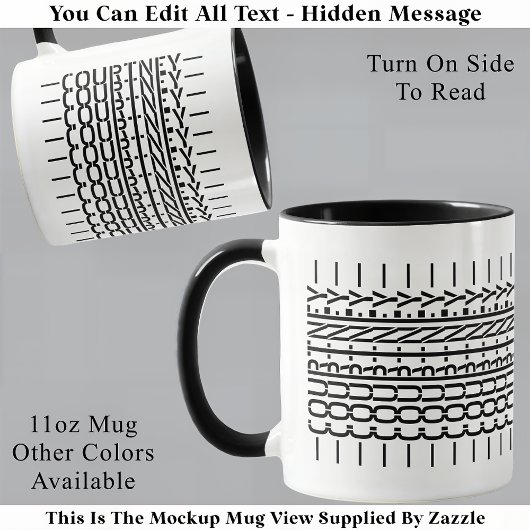 Black Name Hidden Message Trendy Mug 121B Modern マグカップ