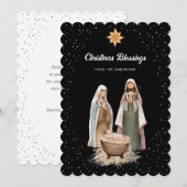 Black Nativity Scene Christmas Star Christian シーズンカード (正面/裏面)