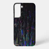 Black Neon Digital Glitch Samsung Galaxyケース (裏面)