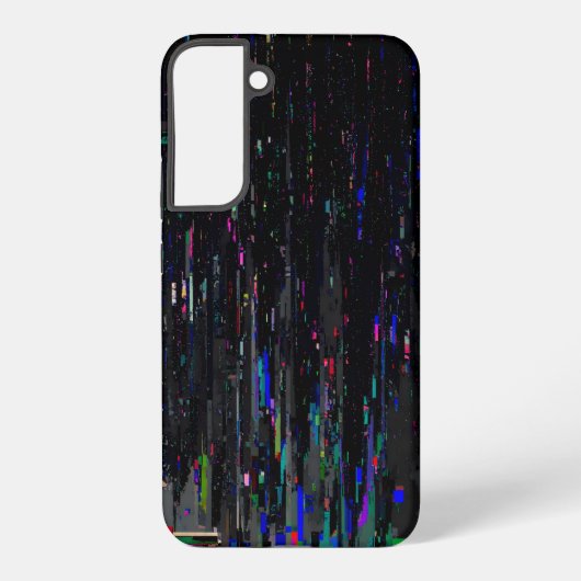 Black Neon Digital Glitch Samsung Galaxyケース (裏面)
