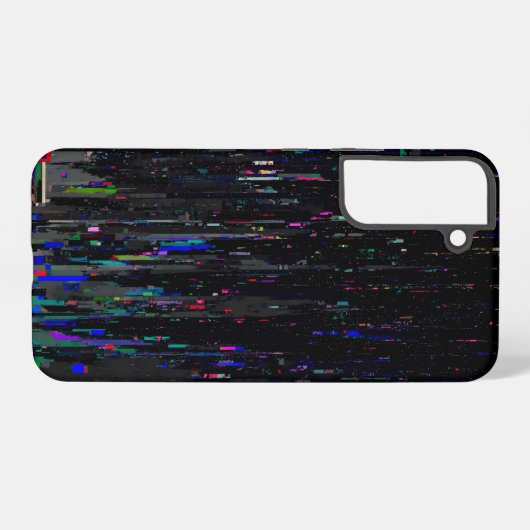 Black Neon Digital Glitch Samsung Galaxyケース (裏面横)