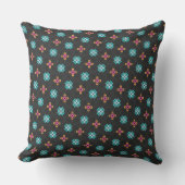Black Neon Geometric Cross Pattern Pillow クッション (正面)