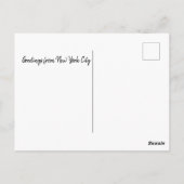 Black New York City I LOVE YOU Big Apple ポストカード (裏面)