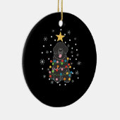 Black Newfie Newfoundland Dog Christmas Tree Class セラミックオーナメント (右)