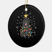 Black Newfie Newfoundland Dog Christmas Tree Class セラミックオーナメント (左)