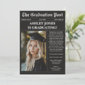 Black Newspaper Photo Graduation 招待状 (スタンド正面)