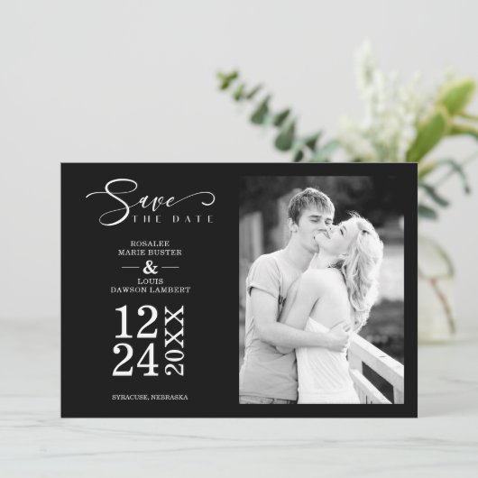 Black Nice Modern Romantic Wedding Photo (スタンド正面)