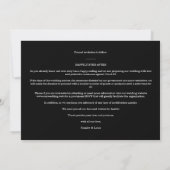 Black Nice Modern Romantic Wedding Photo (裏面)