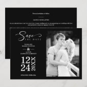 Black Nice Modern Romantic Wedding Photo (正面/裏面)