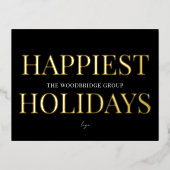 BLACK Non-Photo Business Corporate LOGO HOLIDAY 箔シーズンポストカード (正面)