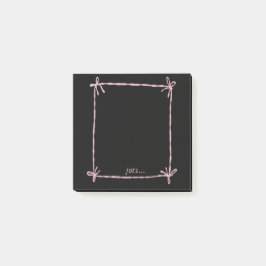 Black Notes with Pink Ribbon Frame ポストイット