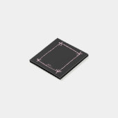 Black Notes with Pink Ribbon Frame ポストイット (アングル)