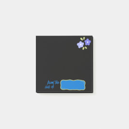 Black Notes with Purple Flowers ポストイット