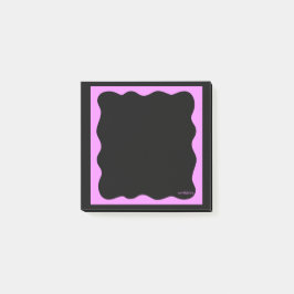 Black Notes with Squiggly Pink Frame  ポストイット