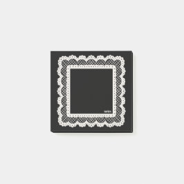 Black Notes with White Doily Trim ポストイット
