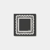 Black Notes with White Doily Trim ポストイット (正面)