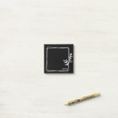 Black Notes with White Double Frame with Flowers ポストイット (デスク上)