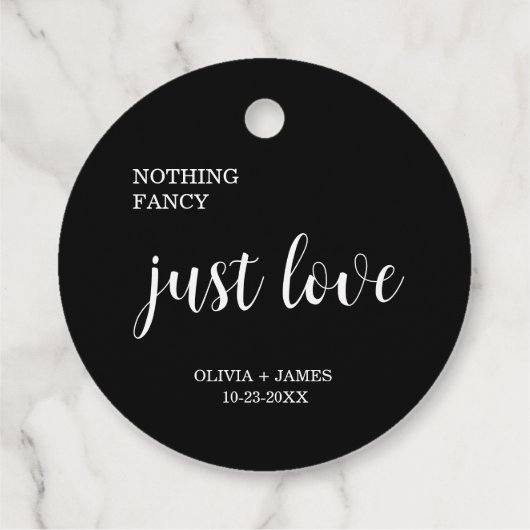 Black Nothing Fancy Just Love Wedding   フェイバータグ (裏面)