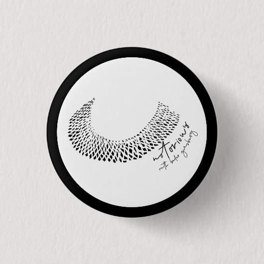 Black Notorious RBG Women Right 缶バッジ (正面)