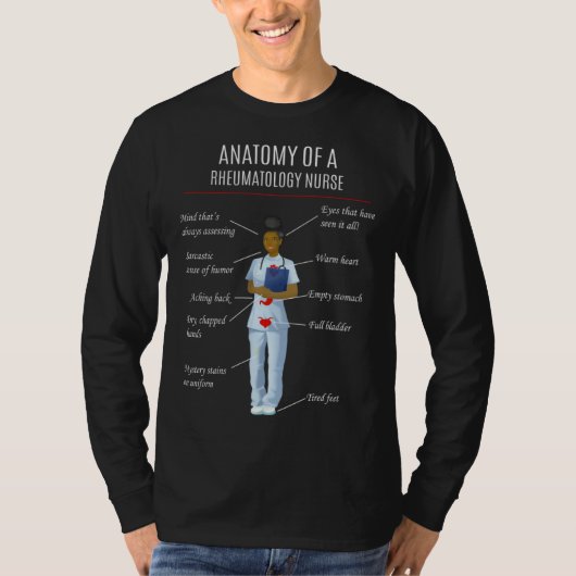 Black Nurse ANATOMY OF A RHEUMATOLOGY NURSE Tシャツ (正面)