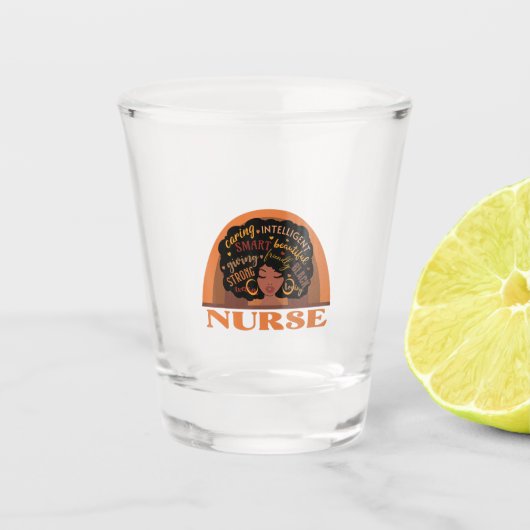 Black Nurse Nursing Design ショットグラス (正面)