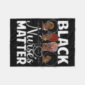 Black Nurses Problem - African American Afro Nurse フリースブランケット (正面(横))