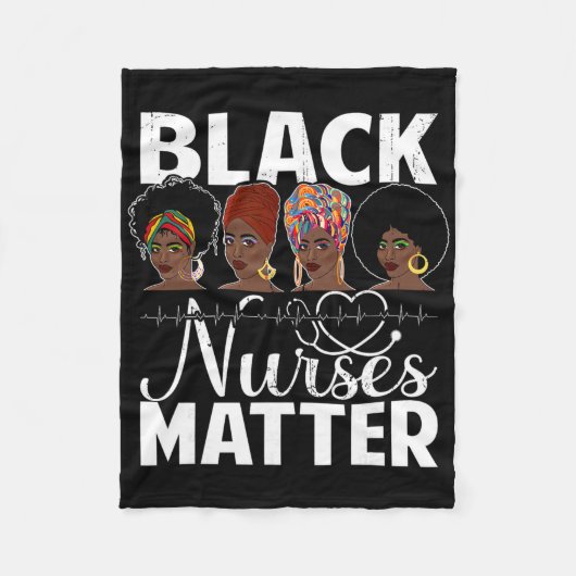Black Nurses Problem - African American Afro Nurse フリースブランケット (正面)