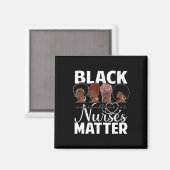 Black Nurses Problem - African American Afro Nurse マグネット (正面/裏面)