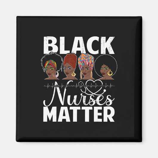 Black Nurses Problem - African American Afro Nurse マグネット (正面)