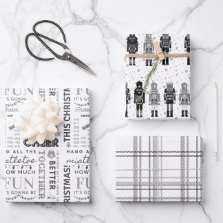 Black Nutcracker Christmas Wrapping Paper ラッピングペーパーシート