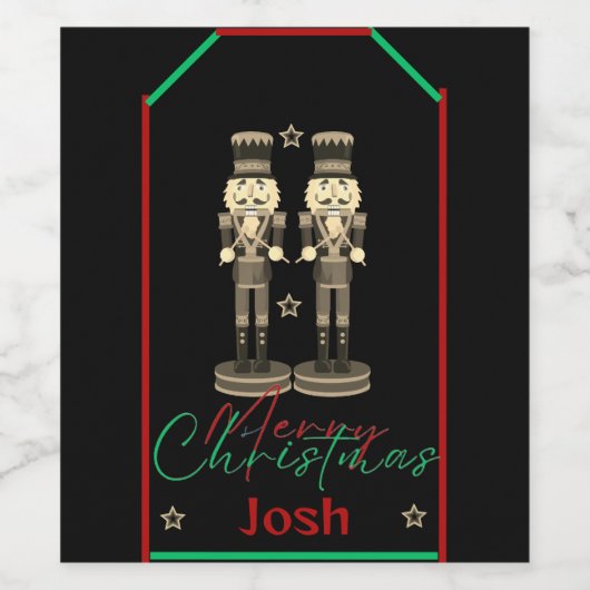 Black Nutcracker Soldier Name ワインラベル (シングルラベル)