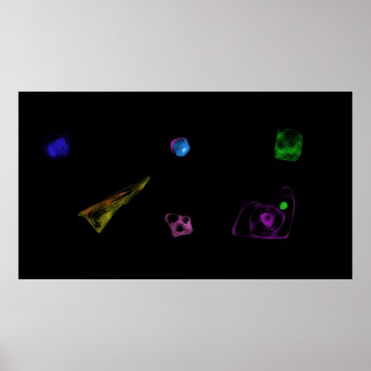 Black Objects Minimalist Painting ポスター (正面)