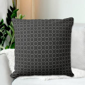Black Octagons Pattern Throw Pillow クッション