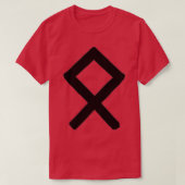 Black Odal Rune Paintbrush Tシャツ (デザイン正面)