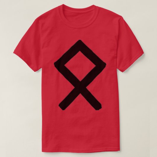 Black Odal Rune Paintbrush Tシャツ (デザイン正面)