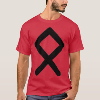 Black Odal Rune Paintbrush Tシャツ