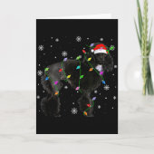 Black Odle Dog Christmas Lights Funny Santa Hat Do カード (正面)