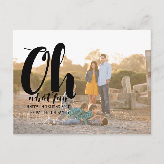 Black Oh Whatおもしろいホリデー写真はがき シーズンポストカード (正面)