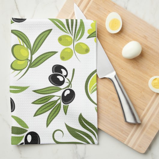 Black Olives  キッチンタオル (四つ折り)