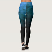 Black Ombré Distressed Texture - Blue レギンス (裏面)