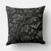 Black on Black Floral Design with Bats クッション (裏面)